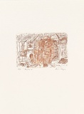 Artist: MEYER, Bill | Title: Beitzim | Date: 1992 | Technique: etching, printed in sepia ink, from one plate; a la poupée | Copyright: © Bill Meyer