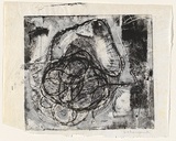 Artist: Allen, Joyce. | Title: (Black circles). | Date: 1980s | Technique: monotype, printed in black ink, from one plate