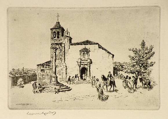 Artist: b'LINDSAY, Lionel' | Title: b'The village square' | Date: 1921 | Technique: b'etching, printed in black ink with plate-tone, from one plate' | Copyright: b'Courtesy of the National Library of Australia' Artist: b'LINDSAY, Lionel' | Title: b'The village square' | Date: 1921 | Technique: b'etching, printed in black ink with plate-tone, from one plate' | Copyright: b'Courtesy of the National Library of Australia'