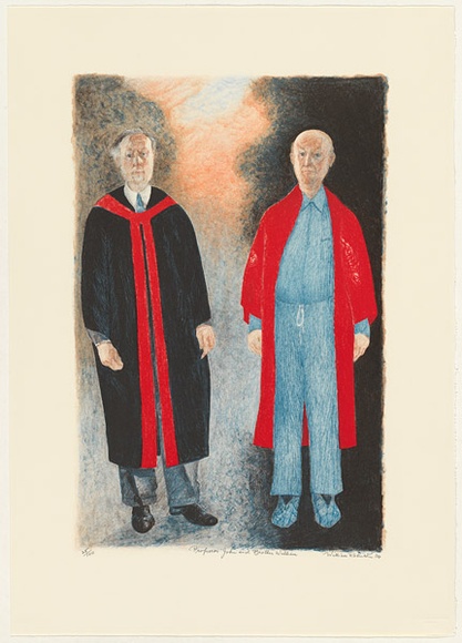 Artist: b'Robinson, William.' | Title: b'Professor John and Brother William' | Date: 2004 | Technique: b'lithograph, printed in colour, from multiple stones' Artist: b'Robinson, William.' | Title: b'Professor John and Brother William' | Date: 2004 | Technique: b'lithograph, printed in colour, from multiple stones'