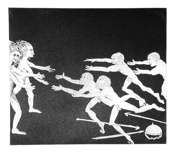 Artist: b'BOYD, Arthur' | Title: b'Lysistrata: Earth is delighted now,....' | Date: (1970) | Technique: b'etching and aquatint, printed in black ink, from one plate' | Copyright: b'Reproduced with permission of Bundanon Trust' Artist: b'BOYD, Arthur' | Title: b'Lysistrata: Earth is delighted now,....' | Date: (1970) | Technique: b'etching and aquatint, printed in black ink, from one plate' | Copyright: b'Reproduced with permission of Bundanon Trust'