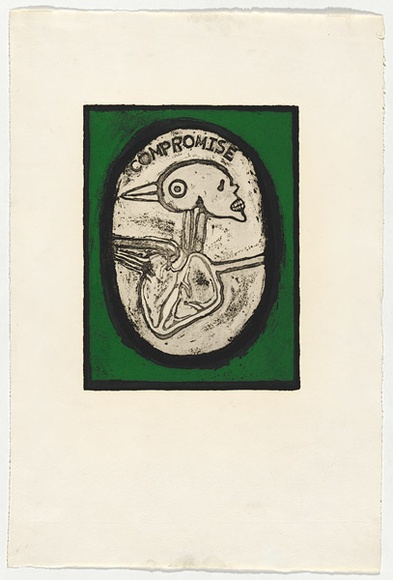 Artist: b'LAWTON, Tina' | Title: b'Compromise' | Date: 1968 | Technique: b'etching, printed in colour, from multiple plates' Artist: b'LAWTON, Tina' | Title: b'Compromise' | Date: 1968 | Technique: b'etching, printed in colour, from multiple plates'
