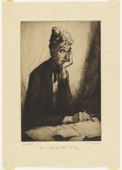 Artist: b'Dyson, Will.' | Title: b'Our poets: I\'m weeping well today.' | Date: c.1929 | Technique: b'drypoint, printed in black ink, from one plate' Artist: b'Dyson, Will.' | Title: b'Our poets: I\'m weeping well today.' | Date: c.1929 | Technique: b'drypoint, printed in black ink, from one plate'