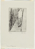 Artist: MADDOCK, Bea | Title: Lane figure | Date: 1966 | Technique: drypoint, printed in black ink with plate-tone, from one copper plate
