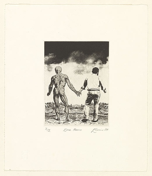Artist: b'EWINS, Rod' | Title: b'Ecce Homo.' | Date: 1984, November | Technique: b'photo-etching and aquatint, printed in black ink, from one plate' Artist: b'EWINS, Rod' | Title: b'Ecce Homo.' | Date: 1984, November | Technique: b'photo-etching and aquatint, printed in black ink, from one plate'
