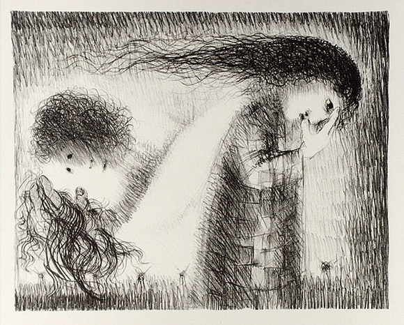 Artist: b'BOYD, Arthur' | Title: b'St Francis when young turning aside.' | Date: (1965) | Technique: b'lithograph, printed in black ink, from one plate' | Copyright: b'Reproduced with permission of Bundanon Trust' Artist: b'BOYD, Arthur' | Title: b'St Francis when young turning aside.' | Date: (1965) | Technique: b'lithograph, printed in black ink, from one plate' | Copyright: b'Reproduced with permission of Bundanon Trust'