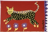 Artist: JILL POSTERS 1 | Title: Postcard: Leaping cat | Date: 1987 | Technique: screenprint, printed in colour, from four stencils