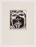 Artist: Sakale John, Laben. | Title: Hagen meri [Hagen woman] | Date: 2002 | Technique: linocut, printed in black ink, from one block