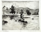 Artist: FULLWOOD, A.H. | Title: Crossing MacDonald River. | Date: 1922 | Technique: etching, printed in black ink, from one plate