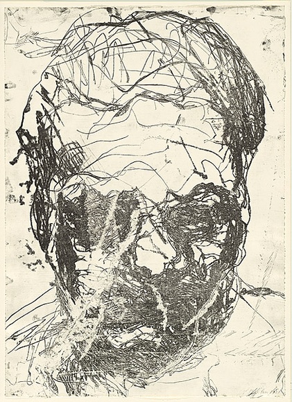 Artist: b'PARR, Mike' | Title: b'Pool of blood 5.' | Date: 1988 | Technique: b'softground etching and aquatint, printed in black ink, from one zinc plate' Artist: b'PARR, Mike' | Title: b'Pool of blood 5.' | Date: 1988 | Technique: b'softground etching and aquatint, printed in black ink, from one zinc plate'