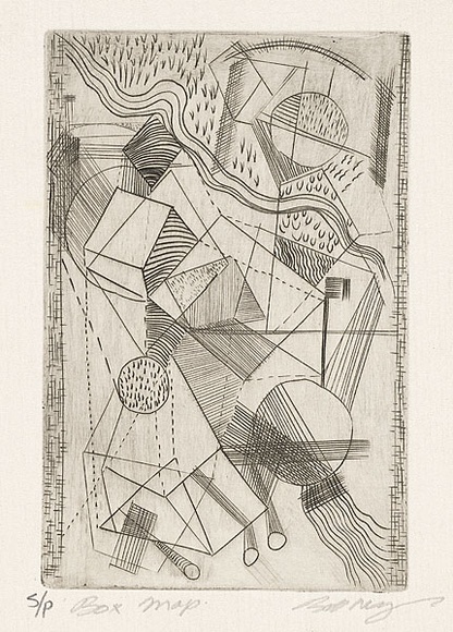 Artist: b'MEYER, Bill' | Title: b'Box map' | Date: 1969 | Technique: b'etching and aquatint, printed in black ink, from one plate' | Copyright: b'\xc2\xa9 Bill Meyer' Artist: b'MEYER, Bill' | Title: b'Box map' | Date: 1969 | Technique: b'etching and aquatint, printed in black ink, from one plate' | Copyright: b'\xc2\xa9 Bill Meyer'