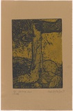 Artist: Hodgkinson, Frank. | Title: Landscape image | Date: 1971 | Technique: softground-etching and aquatint, printed in black and yellow ink, from one plate