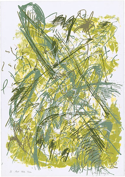 Artist: b'MEYER, Bill' | Title: b'Bush study green' | Date: 1987 | Technique: b'screenprint, printed in colour, from multiple stencils (indirect reduction)' | Copyright: b'\xc2\xa9 Bill Meyer' Artist: b'MEYER, Bill' | Title: b'Bush study green' | Date: 1987 | Technique: b'screenprint, printed in colour, from multiple stencils (indirect reduction)' | Copyright: b'\xc2\xa9 Bill Meyer'