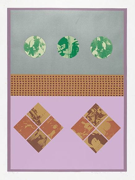 Artist: b'MEYER, Bill' | Title: b'My darling was naked, and...' | Date: 1970 | Technique: b'screenprint, printed in eight colours, from one open block out screen, paper stencils, hand cut stencils and two photo ortho screens' | Copyright: b'\xc2\xa9 Bill Meyer' Artist: b'MEYER, Bill' | Title: b'My darling was naked, and...' | Date: 1970 | Technique: b'screenprint, printed in eight colours, from one open block out screen, paper stencils, hand cut stencils and two photo ortho screens' | Copyright: b'\xc2\xa9 Bill Meyer'