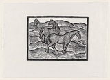 Artist: Groblicka, Lidia | Title: Horses | Date: 1957 | Technique: woodcut, printed in black ink, from one block