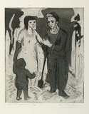 Artist: Armstrong, Ian. | Title: In the garden. | Date: c.1955 | Technique: etching, aquatint printed in black ink, from one plate