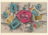 Artist: b'King, Grahame.' | Title: b'Fragment a la Sartie I' | Date: 1986 | Technique: b'lithograph, printed in colour, from five stones [or plates]'