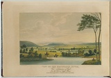 Artist: b'Lycett, Joseph.' | Title: bView on the Macquarie River, Van Diemen's Land, near the Ford at Argyle Plains. | Date: 1825 | Technique: b'etching and aquatint, printed in black ink, from one copper plate; hand-coloured'