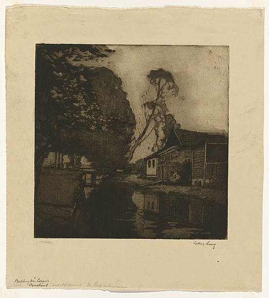 Artist: b'Long, Sydney.' | Title: b'Beddington Corner' | Date: 1922 | Technique: b'softground-etching and aquatint, printed in dark brown ink with plate-tone, from one plate' | Copyright: b'Reproduced with the kind permission of the Ophthalmic Research Institute of Australia'