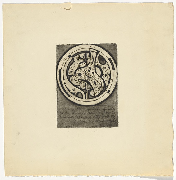 Artist: b'SELLBACH, Udo' | Title: b'(Amongst...)' | Date: (1967) | Technique: b'etching, embossing printed in black ink, from one  plate, with plate-tone'