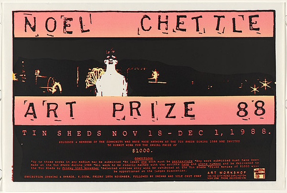 Artist: b'HORE, Nick' | Title: b'Noel Chettle Art Prize 88' | Date: 1988 | Technique: b'screenprint, printed in colour, from multiple stencils' Artist: b'HORE, Nick' | Title: b'Noel Chettle Art Prize 88' | Date: 1988 | Technique: b'screenprint, printed in colour, from multiple stencils'