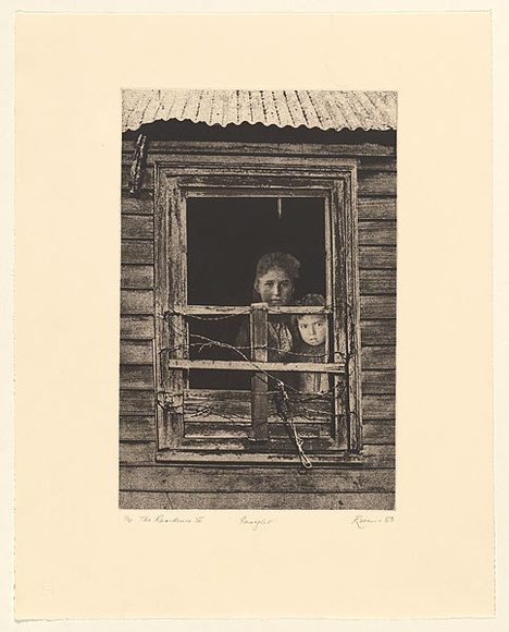 Artist: b'EWINS, Rod' | Title: b'Insight (The Residence IV).' | Date: 1983, June | Technique: b'photo-etching and aquatint, printed in black ink, from one plate' Artist: b'EWINS, Rod' | Title: b'Insight (The Residence IV).' | Date: 1983, June | Technique: b'photo-etching and aquatint, printed in black ink, from one plate'