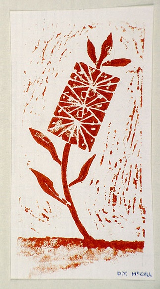 Artist: b'McColl, Decima.' | Title: b'Greeting card: Bottlebrush' | Date: 1985 | Technique: b'linocut, printed in red ink, from one block' Artist: b'McColl, Decima.' | Title: b'Greeting card: Bottlebrush' | Date: 1985 | Technique: b'linocut, printed in red ink, from one block'