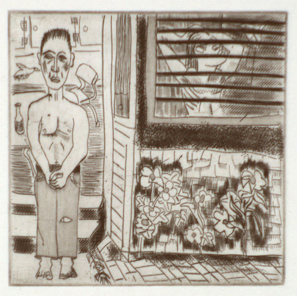 Artist: b'Harding, Richard.' | Title: b'Spring showers' | Date: 1991 | Technique: b'etching, printed in black ink, from one plate' Artist: b'Harding, Richard.' | Title: b'Spring showers' | Date: 1991 | Technique: b'etching, printed in black ink, from one plate'