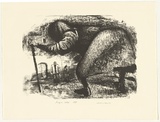 Artist: Counihan, Noel. | Title: A very old woman. | Date: 1981 | Technique: lithograph, printed in black ink, from one zinc plate