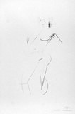 Artist: Powditch, Peter. | Title: not titled [standing female nude] | Date: c.1972 | Technique: lithograph, printed in black ink, from one plate