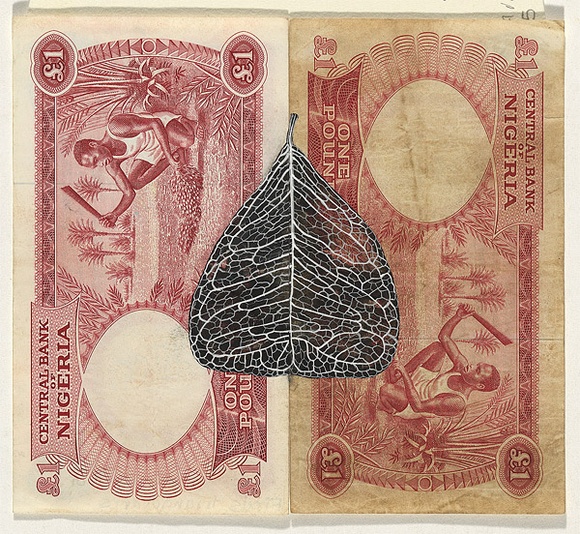 Artist: b'HALL, Fiona' | Title: b'Ficus triangularis (Nigerian currency)' | Date: 2000 - 2002 | Technique: b'gouache' | Copyright: b'\xc2\xa9 Fiona Hall' Artist: b'HALL, Fiona' | Title: b'Ficus triangularis (Nigerian currency)' | Date: 2000 - 2002 | Technique: b'gouache' | Copyright: b'\xc2\xa9 Fiona Hall'