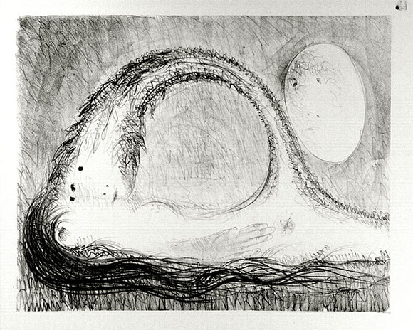 Artist: b'BOYD, Arthur' | Title: b'St Francis lying down in the wilderness.' | Date: (1965) | Technique: b'lithograph, printed in black ink, from one plate' | Copyright: b'Reproduced with permission of Bundanon Trust' Artist: b'BOYD, Arthur' | Title: b'St Francis lying down in the wilderness.' | Date: (1965) | Technique: b'lithograph, printed in black ink, from one plate' | Copyright: b'Reproduced with permission of Bundanon Trust'