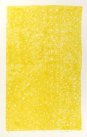 Artist: b'Buckley, Sue.' | Title: b'Melodie for Mirabel.' | Date: 1971 | Technique: b'lithograph, printed in yellow ink, from one stone' | Copyright: b'This work appears on screen courtesy of Sue Buckley and her sister Jean Hanrahan' Artist: b'Buckley, Sue.' | Title: b'Melodie for Mirabel.' | Date: 1971 | Technique: b'lithograph, printed in yellow ink, from one stone' | Copyright: b'This work appears on screen courtesy of Sue Buckley and her sister Jean Hanrahan'