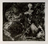 Artist: SHEARER, Mitzi | Title: Double image | Date: 1980 | Technique: etching, printed in black ink, from one  plate