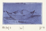 Artist: Palethorpe, Jan | Title: (Boat) | Date: 1993 | Technique: etching, printed in blue ink, with plate-tone, from one plate