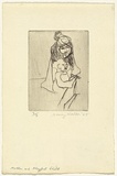 Artist: WALKER, Murray | Title: Mother and playful child | Date: 1965 | Technique: drypoint, printed in black ink, from one plate