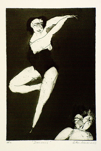 Artist: b'BALDESSIN, George' | Title: b'Dancers.' | Date: 1963 | Technique: b'etching and aquatint, printed in black ink, from one plate' Artist: b'BALDESSIN, George' | Title: b'Dancers.' | Date: 1963 | Technique: b'etching and aquatint, printed in black ink, from one plate'