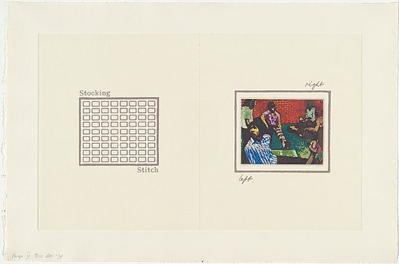 Artist: b'MADDOCK, Bea' | Title: b'Pages' | Date: 1979 | Technique: b'photo-etching, burnishing, relief-etching and letterpress, printed in colour'