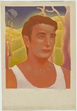 Artist: b'Griffin, Murray.' | Title: b'Young farmer.' | Date: 1936 | Technique: b'linocut, printed in colour, from multiple blocks'