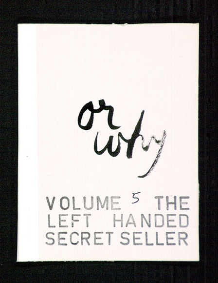 Artist: b'Twigg, Tony.' | Title: b'The left handed secret seller. Or why?.' | Date: 1982 | Technique: b'book of rubber stamps and pen and ink' | Copyright: b'\xc2\xa9 Tony Twigg. Licensed by VISCOPY, Australia' Artist: b'Twigg, Tony.' | Title: b'The left handed secret seller. Or why?.' | Date: 1982 | Technique: b'book of rubber stamps and pen and ink' | Copyright: b'\xc2\xa9 Tony Twigg. Licensed by VISCOPY, Australia'