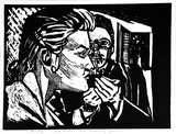 Artist: b'MacFarlane, Stewart.' | Title: b'The Hoddle Bridge approach' | Date: 1985 | Technique: b'linocut, printed in black ink, from one block' | Copyright: b'\xc2\xa9 Stewart MacFarlane. Licensed by VISCOPY, Australia'
