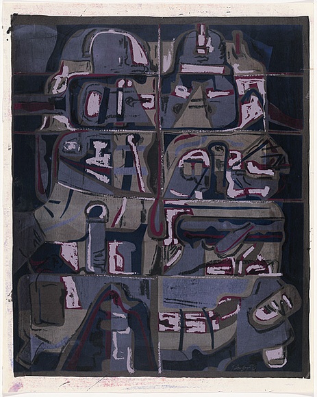 Artist: b'Senbergs, Jan.' | Title: b'The main body' | Date: 1965 | Technique: b'screenprint, printed in colour, from multiple stencils' | Copyright: b'\xc2\xa9 Jan Senbergs. Licensed by VISCOPY, Australia' Artist: b'Senbergs, Jan.' | Title: b'The main body' | Date: 1965 | Technique: b'screenprint, printed in colour, from multiple stencils' | Copyright: b'\xc2\xa9 Jan Senbergs. Licensed by VISCOPY, Australia'