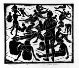 Artist: Hawkins, Weaver. | Title: Fleshy beach | Date: 1963 | Technique: linocut, printed in black ink, from one block | Copyright: The Estate of H.F Weaver Hawkins