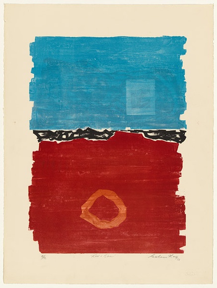 Artist: b'King, Grahame.' | Title: b'Red and blue' | Date: 1973 | Technique: b'lithograph, printed in colour, from five stones [or plates]'