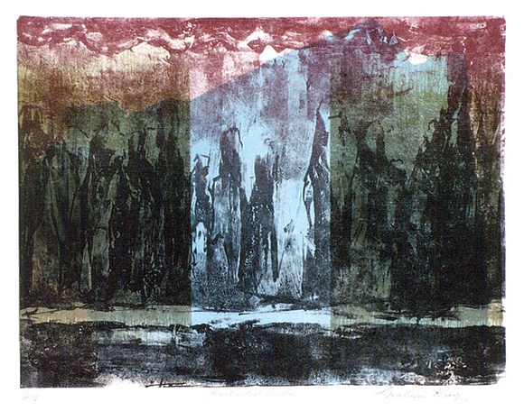 Artist: b'King, Grahame.' | Title: b'Enchanted garden' | Date: 1989 | Technique: b'lithograph, printed in colour, from four stones [or plates]'