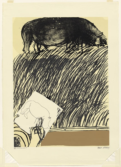Artist: b'Whiteley, Brett.' | Title: b'Drawing about drawing' | Date: 1965 | Technique: b'screenprint, printed in colour, from multiple stencils' | Copyright: b'This work appears on the screen courtesy of the estate of Brett Whiteley' Artist: b'Whiteley, Brett.' | Title: b'Drawing about drawing' | Date: 1965 | Technique: b'screenprint, printed in colour, from multiple stencils' | Copyright: b'This work appears on the screen courtesy of the estate of Brett Whiteley'