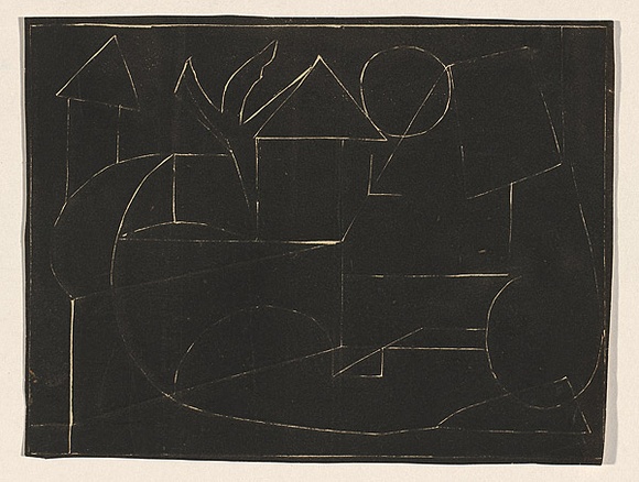 Title: b'The red bridge' | Date: c. 1955 | Technique: b'screenprint, printed in black ink, from one stencil'