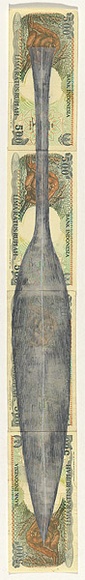 Artist: b'HALL, Fiona' | Title: b'Cordyline fruticosa - Ti (Indonesian currency)' | Date: 2000 - 2002 | Technique: b'gouache' | Copyright: b'\xc2\xa9 Fiona Hall' Artist: b'HALL, Fiona' | Title: b'Cordyline fruticosa - Ti (Indonesian currency)' | Date: 2000 - 2002 | Technique: b'gouache' | Copyright: b'\xc2\xa9 Fiona Hall'