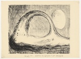 Artist: BOYD, Arthur | Title: St Francis lying down in the wilderness. | Date: (1965) | Technique: lithograph, printed in black ink, from one plate | Copyright: Reproduced with permission of Bundanon Trust