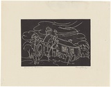 Artist: Jack, Kenneth. | Title: Church at Bellerive, Tasmania | Date: 1953 | Technique: linocut, printed in black ink, from one block | Copyright: © Kenneth Jack. Licensed by VISCOPY, Australia